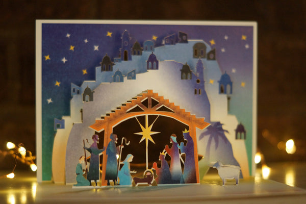 RPOP107 Holy Night Nativity Pop Up Card