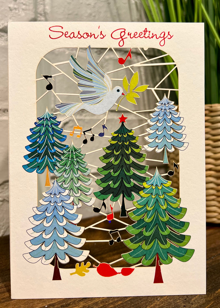 RXP63 Seasons Greetings Dove over trees