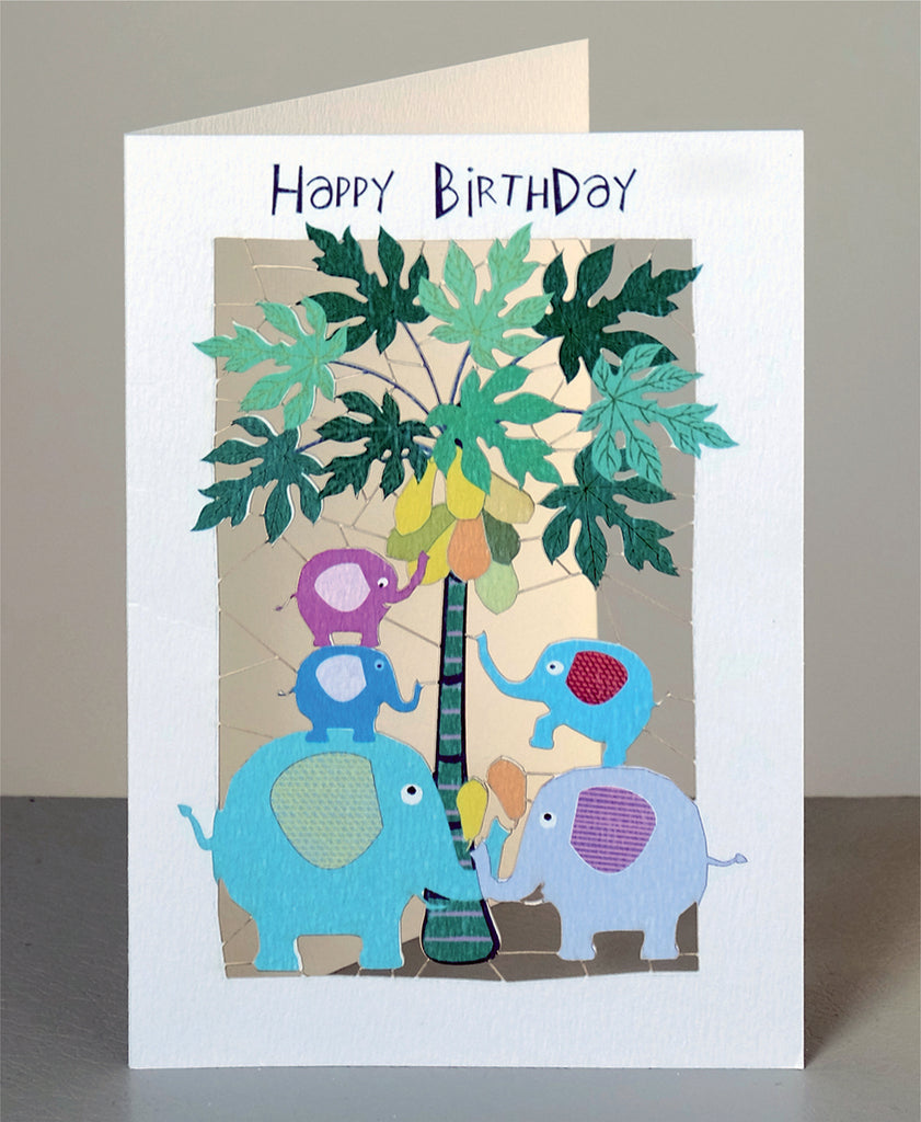 RPM112- Birthday elephants and palm tree
